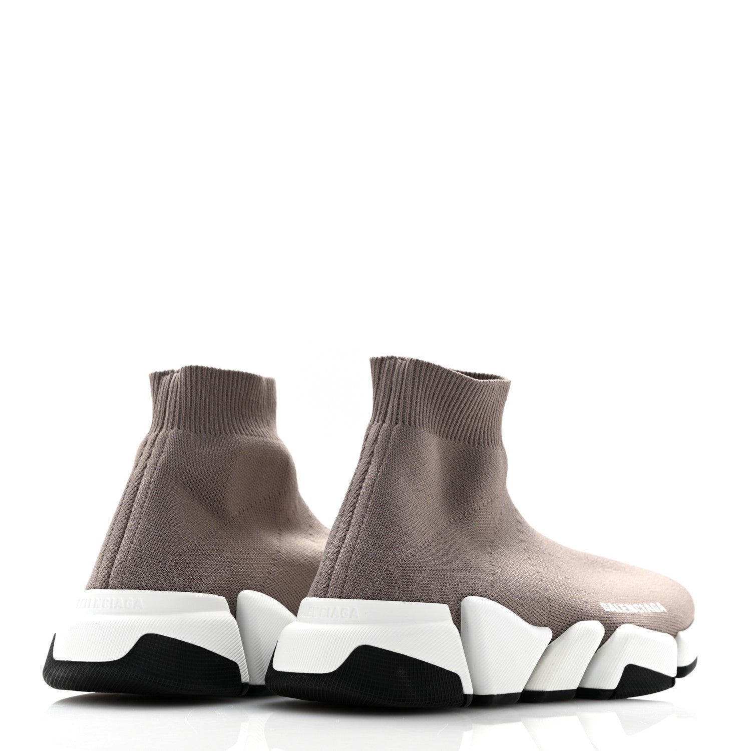 Balenciaga Technical 3D Recycled Knit Bi-Color Sole Womens Speed 2.0 Sneakers 37 Dark Beige White Black 4 of 7