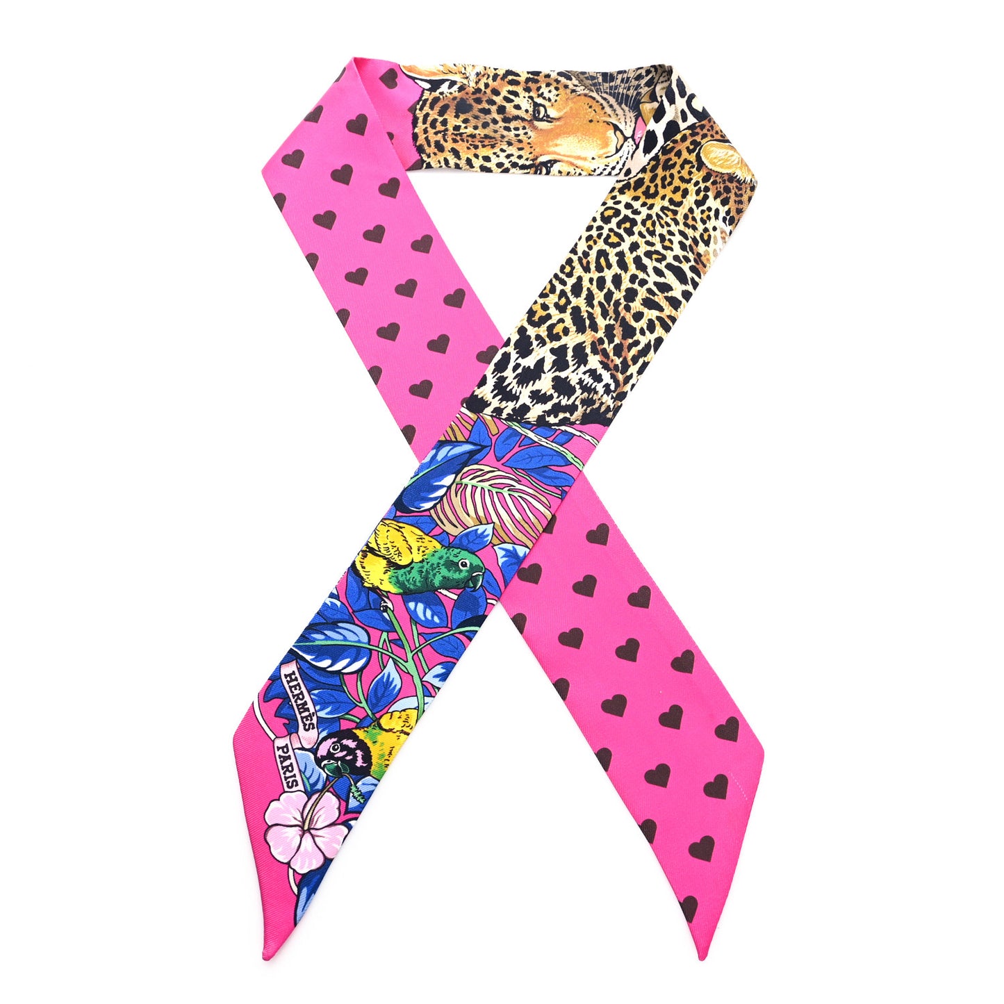 Silk Jungle Love Love Twilly  Rose Vif Bleu Roy