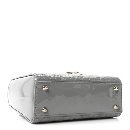 Christian Dior Patent Cannage Small Lady Dior Grey 3 of 10