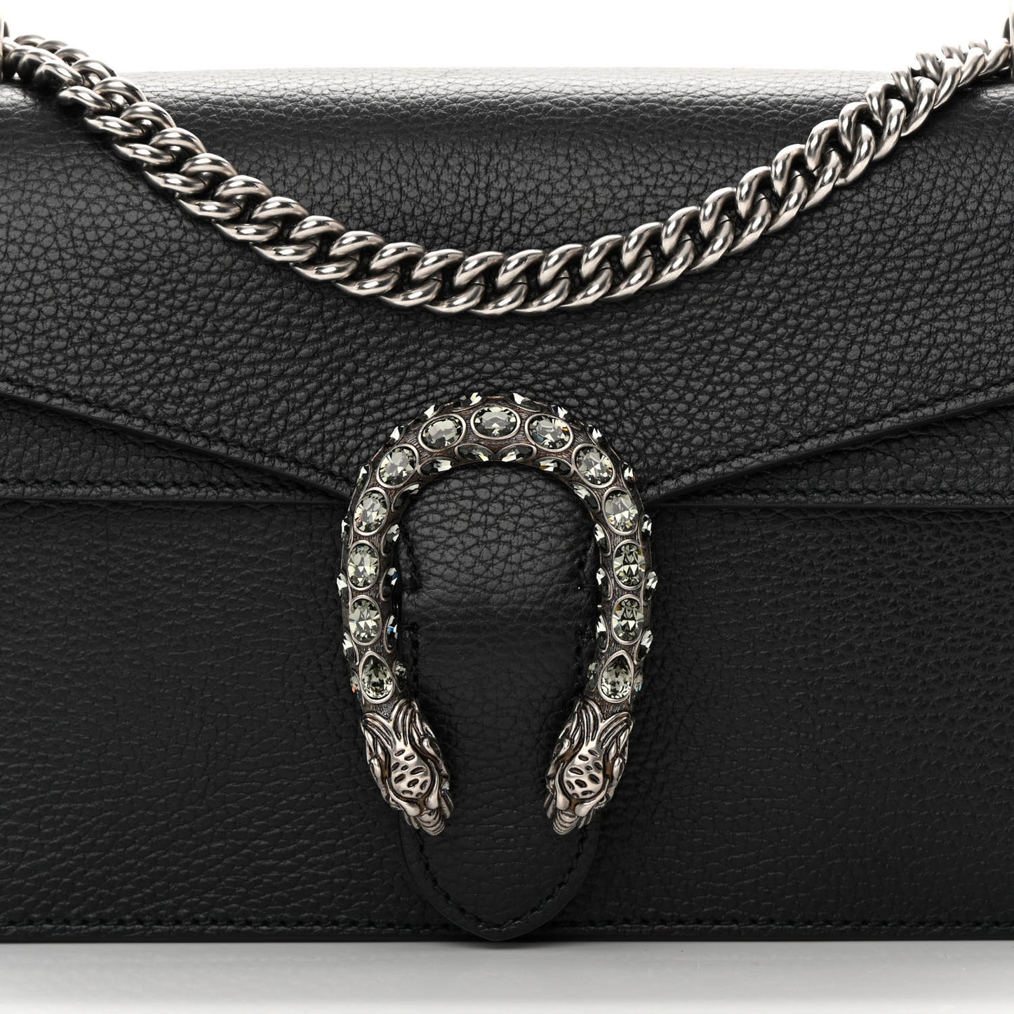 Pebbled Calfskin Small Dionysus Shoulder Bag Black