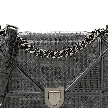 Christian Dior Metallic Patent Micro-Cannage Medium Diorama Flap Bag Onyx Black 7 of 13
