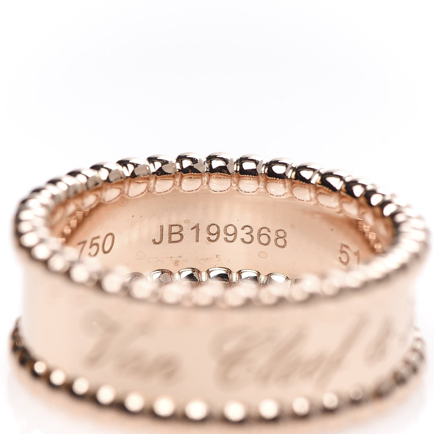 Van Cleef & Arpels 18K Rose Gold Perlee Signature Ring 51 5.75 4 of 5