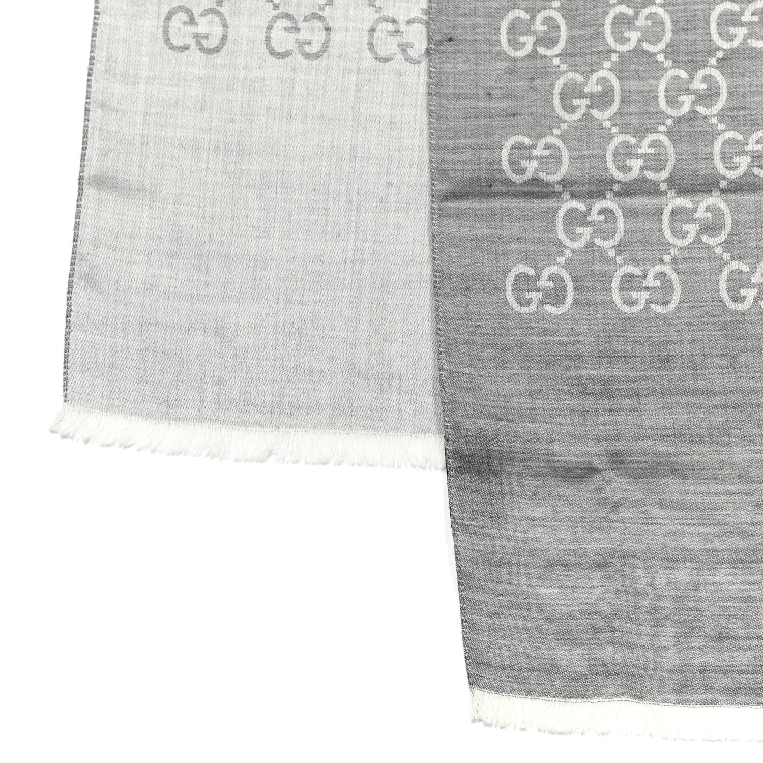 Gucci Wool Silk GG Monogram GGNat Scarf Lead 3 of 5