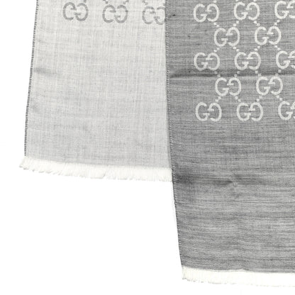 Gucci Wool Silk GG Monogram GGNat Scarf Lead 3 of 5