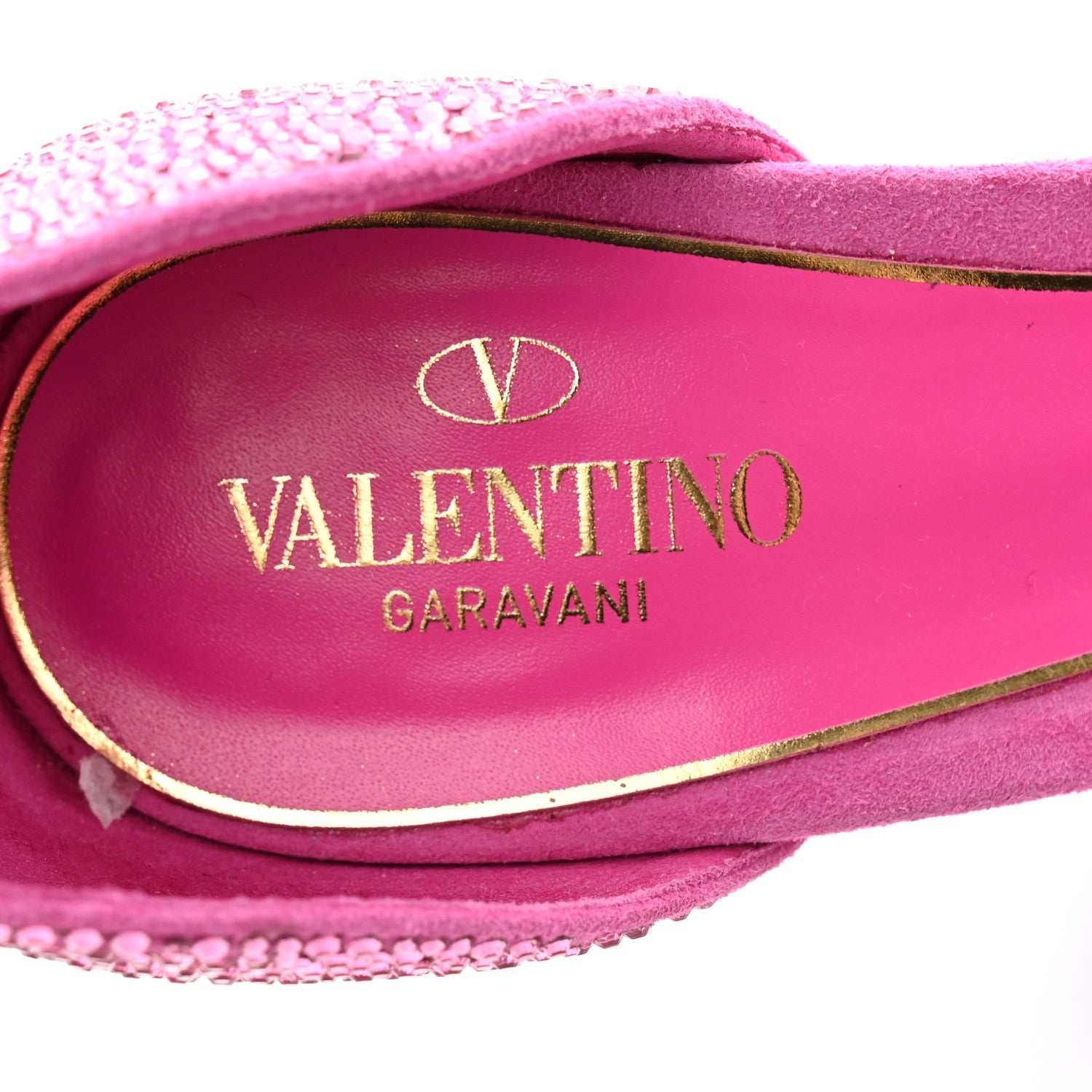 Valentino Garavani Crystal Suede Tan-Go 55/155mm Platform Pumps 39.5 Pink 7 of 11
