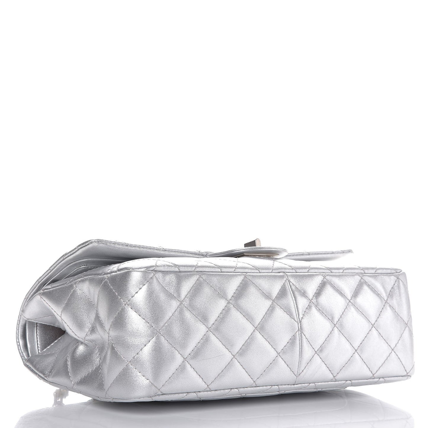 Metallic Lambskin Quilted 2.55 Reissue 227 Flap Silver