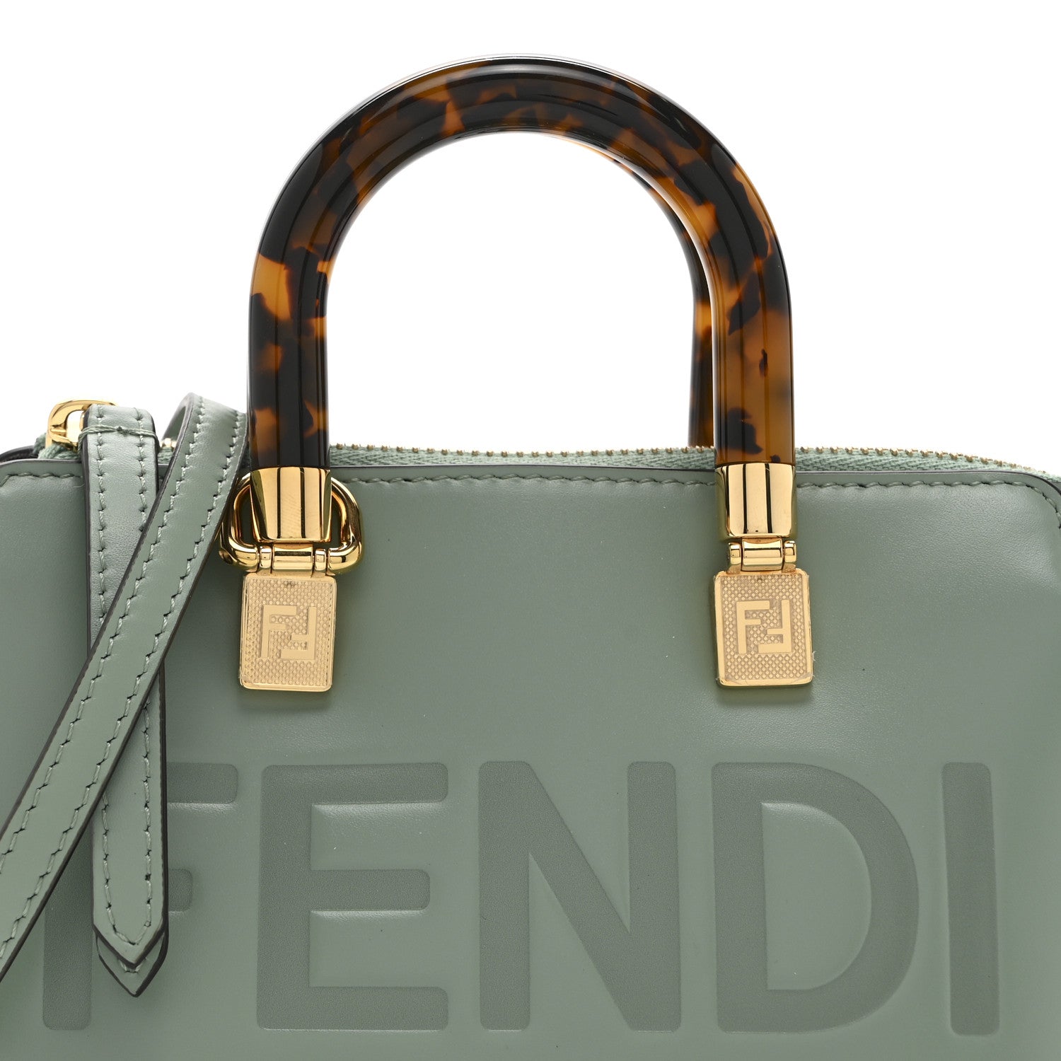 Fendi Vitello King Plexiglass Logo Embossed Mini By The Way Top Fendi Vitello King Plexiglass Logo Embossed Mini By The Way Top