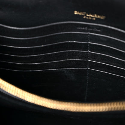 Saint Laurent Lambskin Matelasse Monogram Vicky Chain Wallet Black 13 of 24