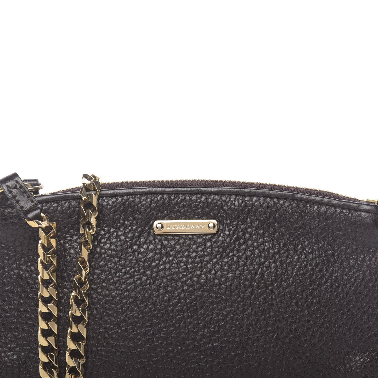 Grainy Calfskin Chain Pochette Dark Brown