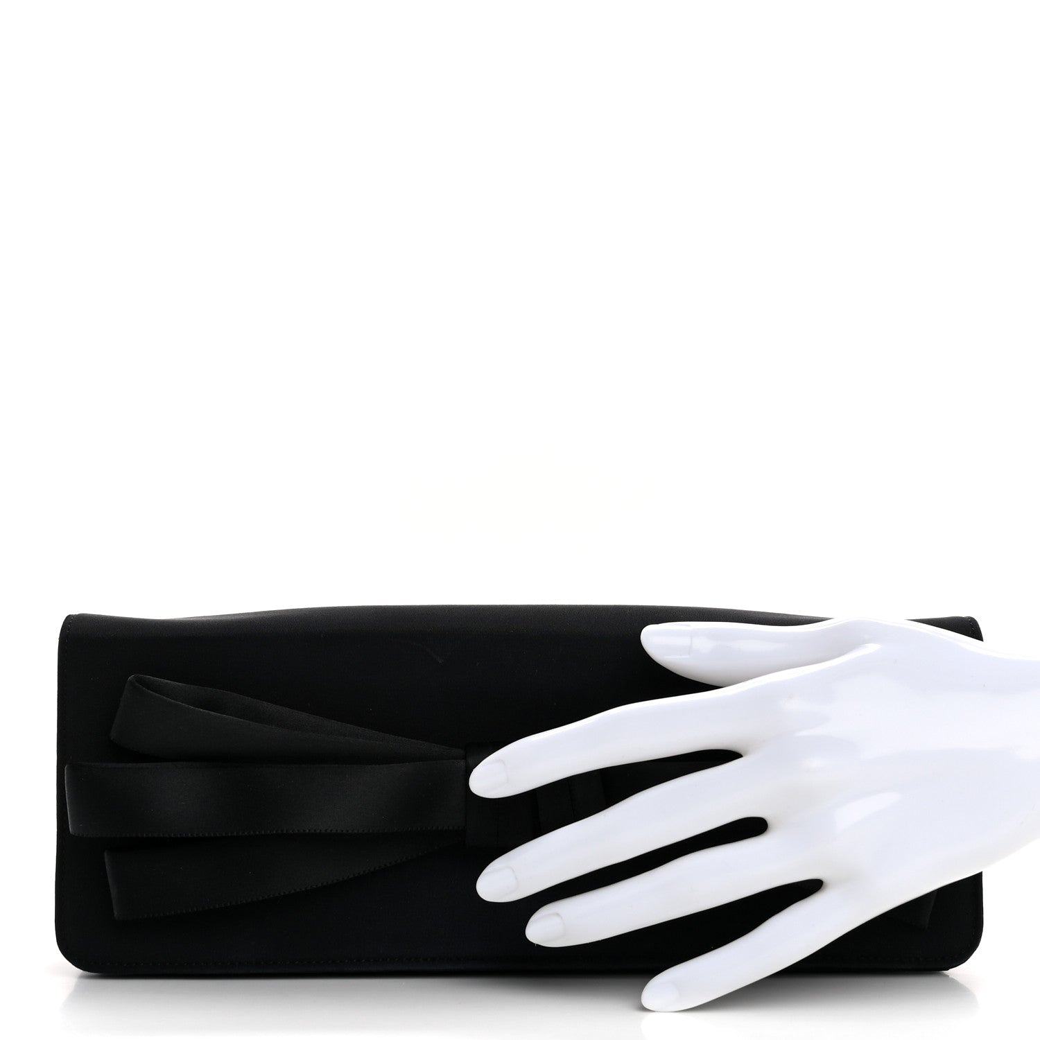 Chanel Satin Ribbon Bow Clutch Black 2 of 20