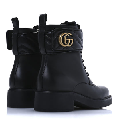 Gucci Flores Calfskin Nappa Matelasse GG 40mm Ankle Boots 36.5 Black 5 of 9