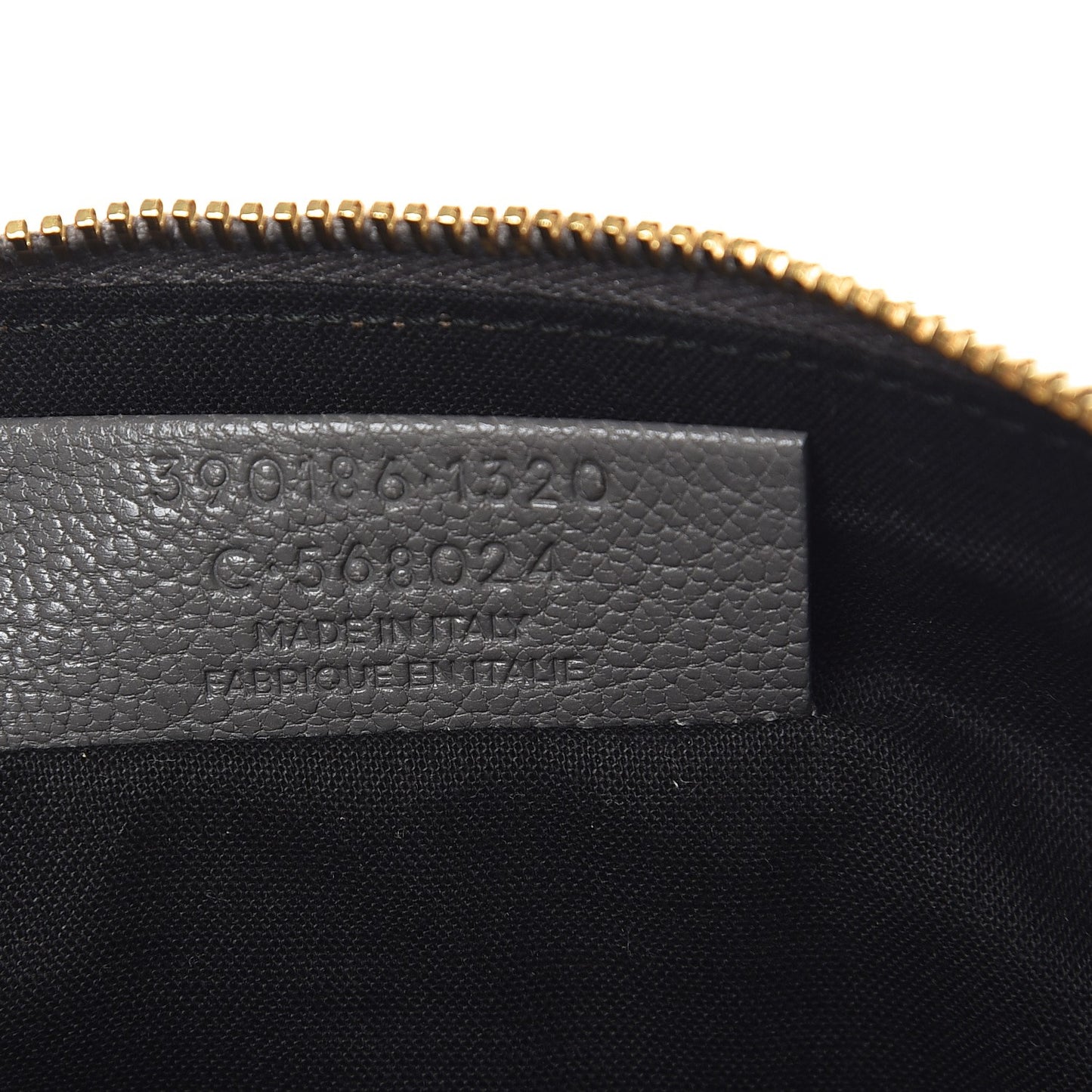 Chevre Gold Metallic Edge Hardware Pouch Gris Acier