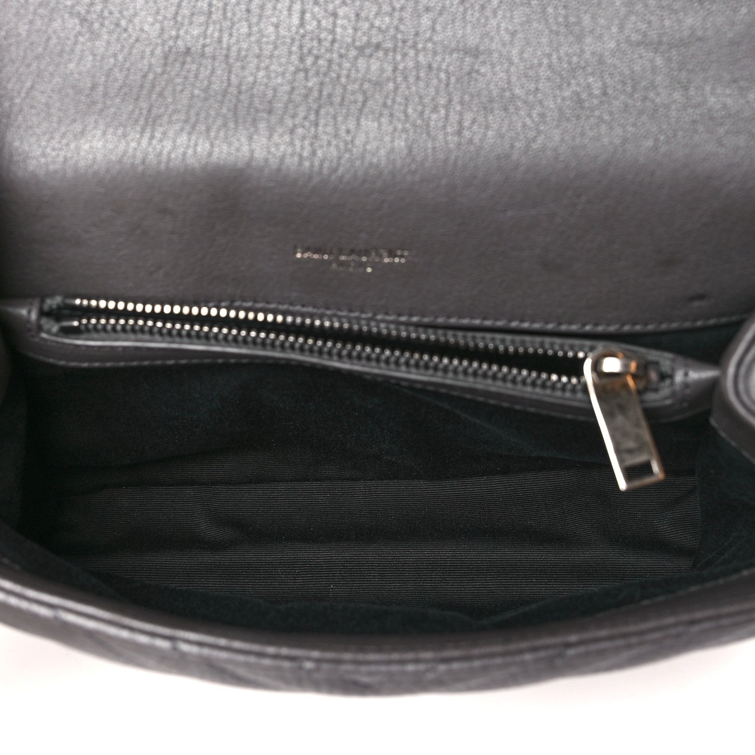 Saint Laurent Sheepskin Matelasse Chevron Monogram Medium College Bag Asphalt 5 of 10