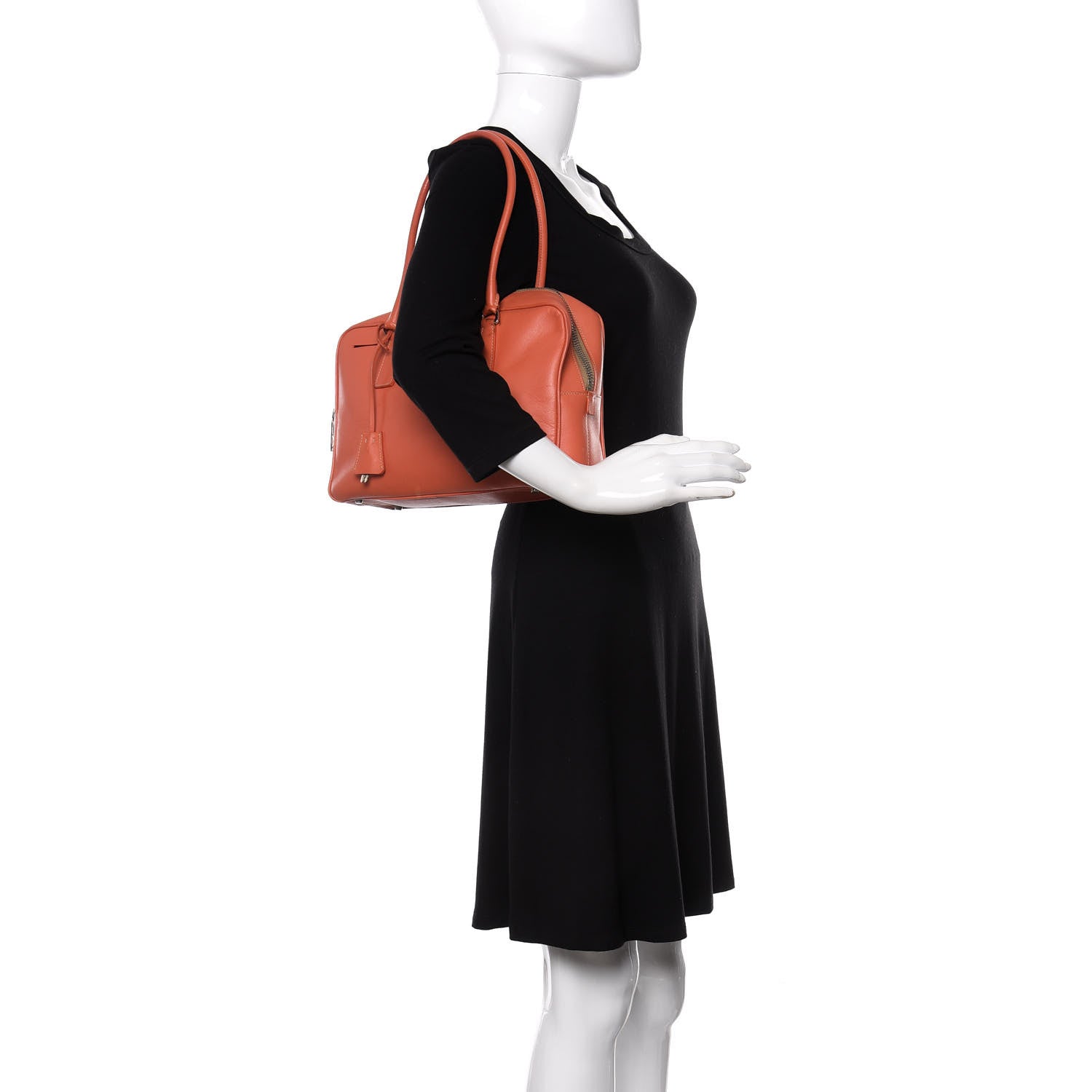 Prada Saffiano Bauletto Papaya 2 of 19
