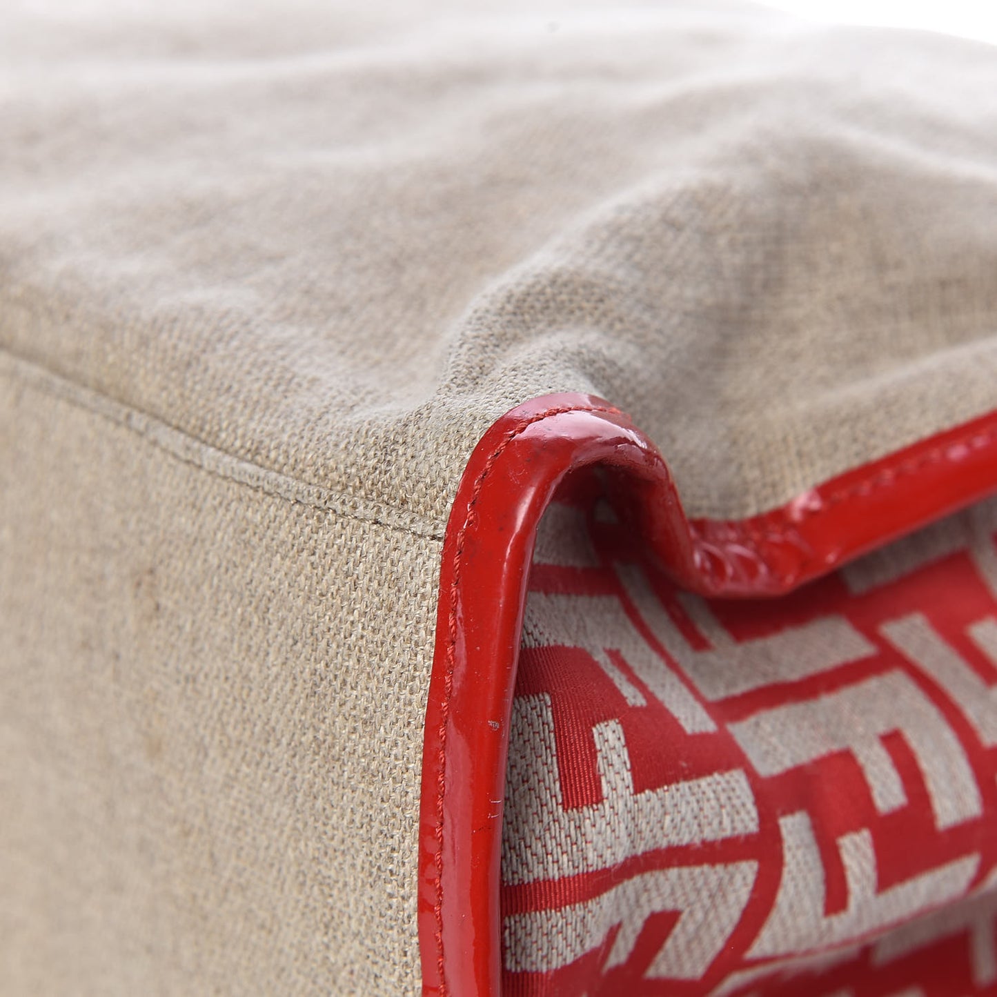 Linen Patent FF Shopping Tote Fragola