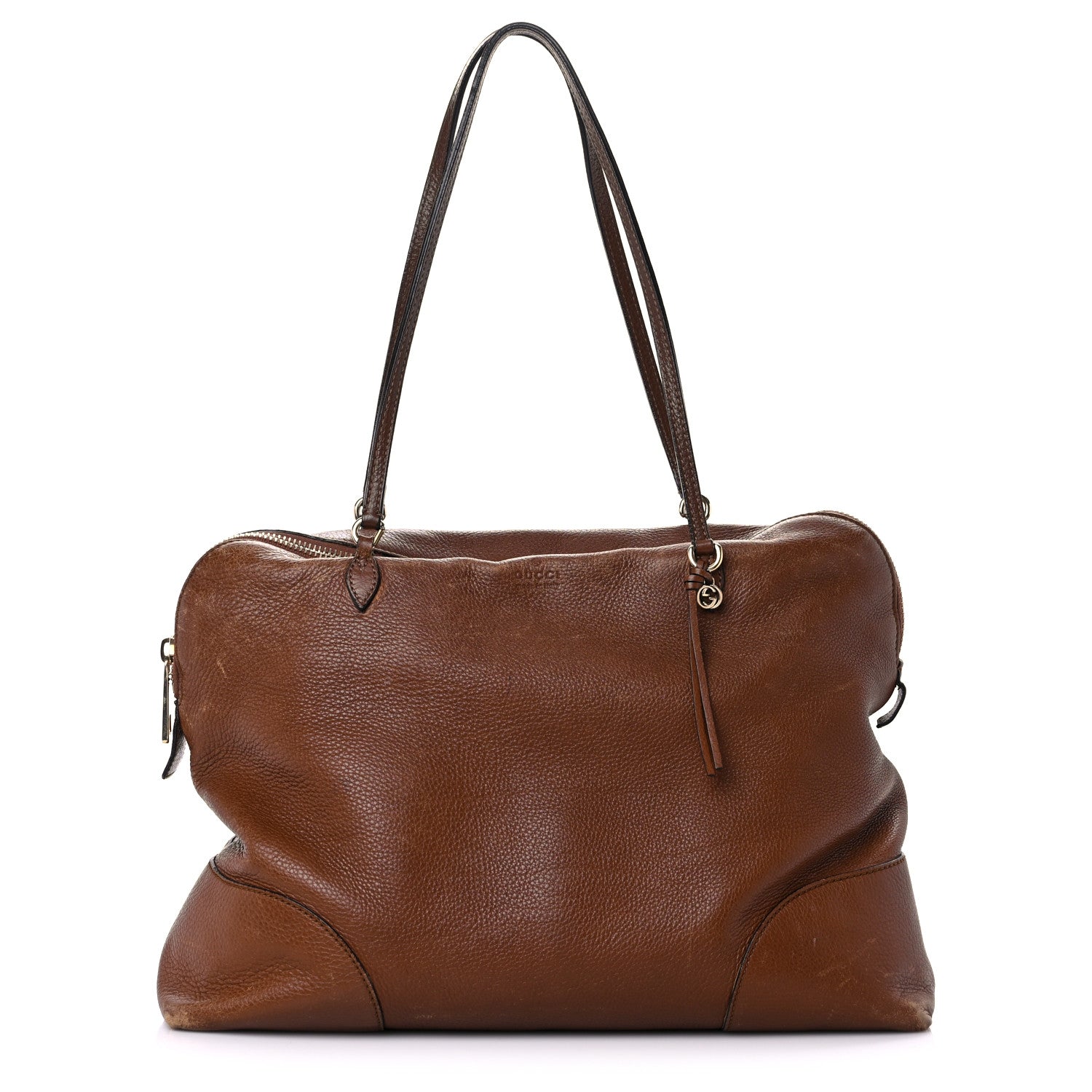 Gucci Pebbled Calfskin Medium Bree Shoulder Bag Nut Brown 1 of 32