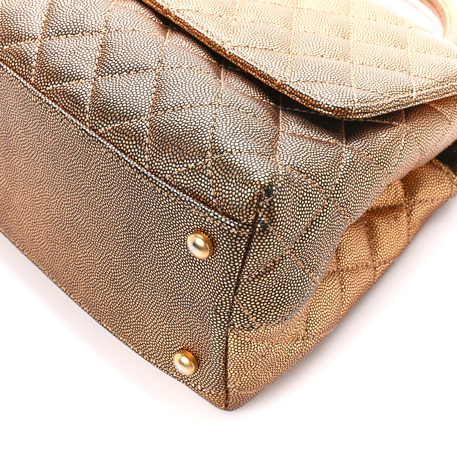 Chanel Metallic Caviar Quilted Small Coco Handle Flap Bronze 11 of 14