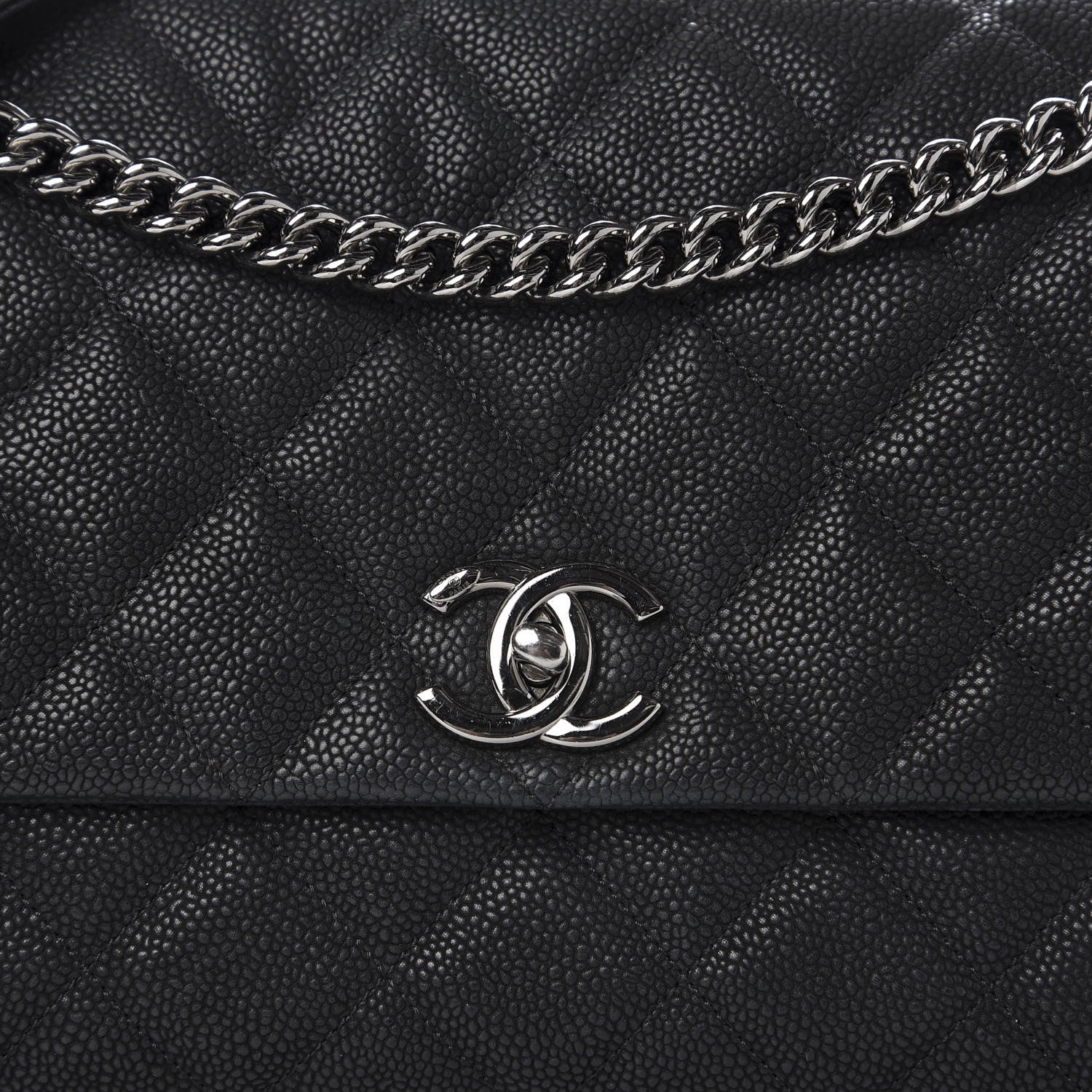 Chanel Iridescent Caviar Quilted Medium Lady Pearly Flap Black 15 of 16