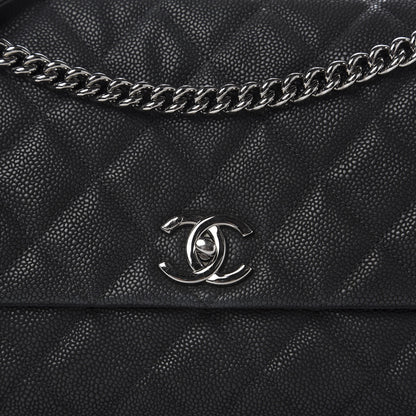 Chanel Iridescent Caviar Quilted Medium Lady Pearly Flap Black 15 of 16