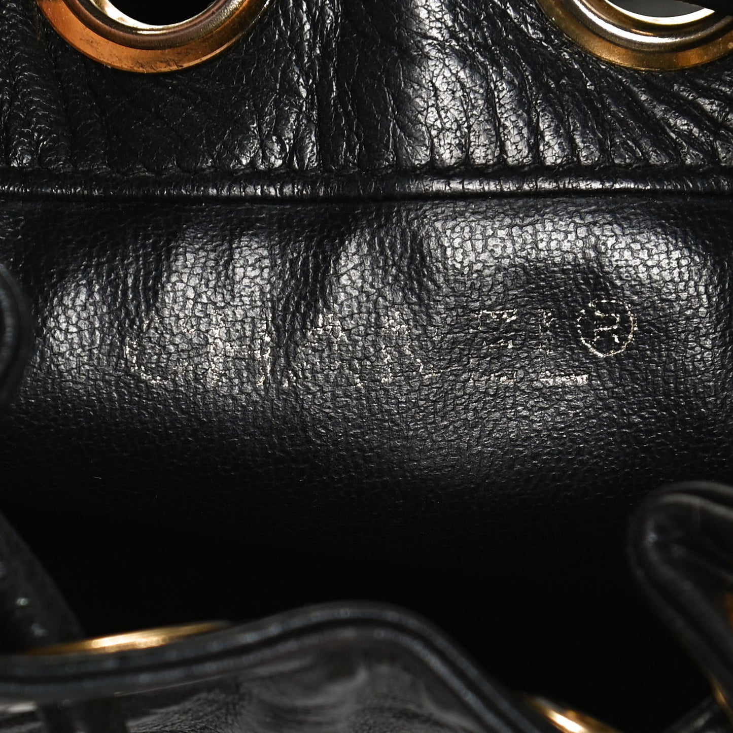Lambskin Mini CC Drawstring Bag Black