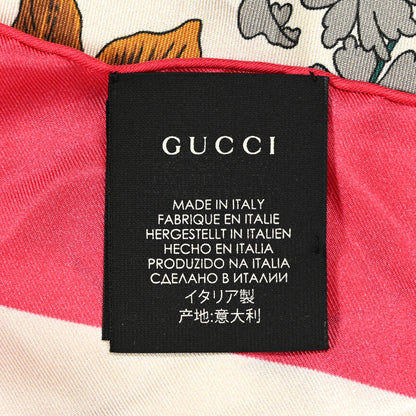 Gucci Silk Flora Gothic Square Scarf Ivory Red 3 of 8