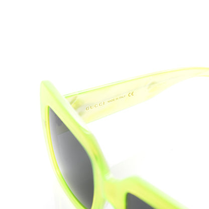 Gucci Acetate Square Frame Sunglasses GG0083S Neon Green 6 of 8