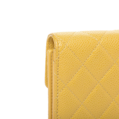 Chanel Caviar Quilted Medium Flap Wallet Yellow 9 of 11