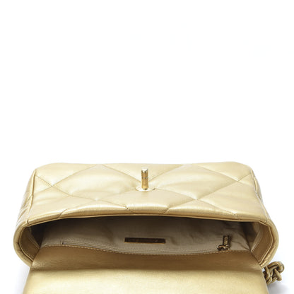 Chanel Metallic Goatskin Quilted Medium 19 Flap Gold 4 of 10