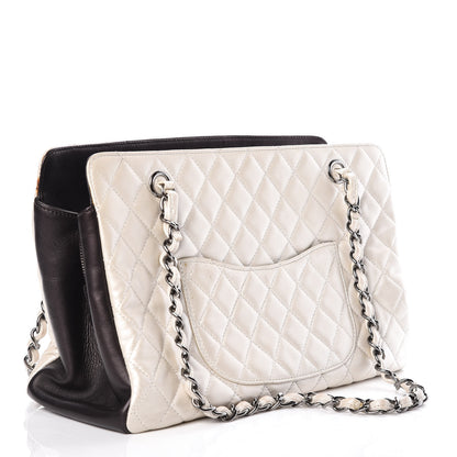 Chanel Metallic Lambskin Quilted Mademoiselle Tote Pearl 3 of 13