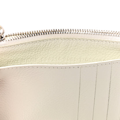 Balenciaga Grained Calfskin Logo Large Cash Long Coin Card Holder White Black 14 of 16