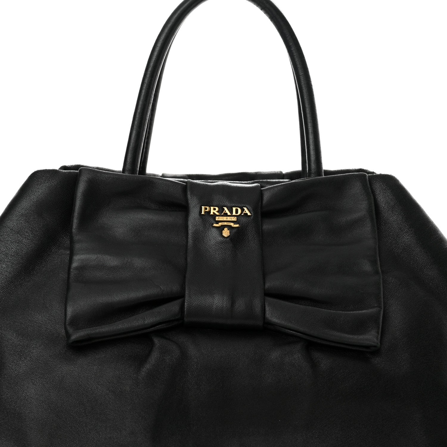 Prada Nappa Fiocco Bow Tote Black 7 of 15