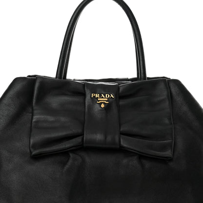Prada Nappa Fiocco Bow Tote Black 7 of 15