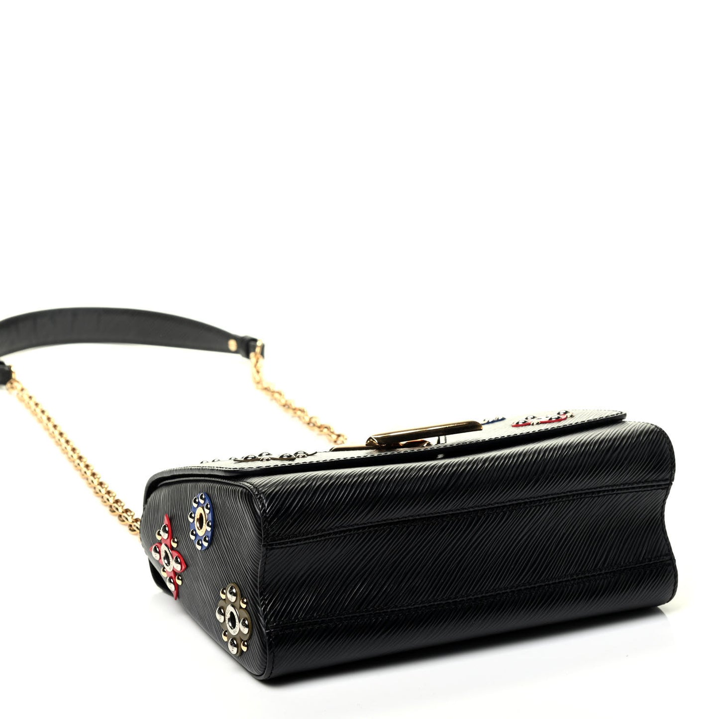 Epi Mechanical Flowers Twist Shoulder Bag MM Black