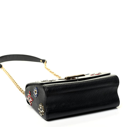 Louis Vuitton Epi Mechanical Flowers Twist Shoulder Bag MM Black 3 of 4