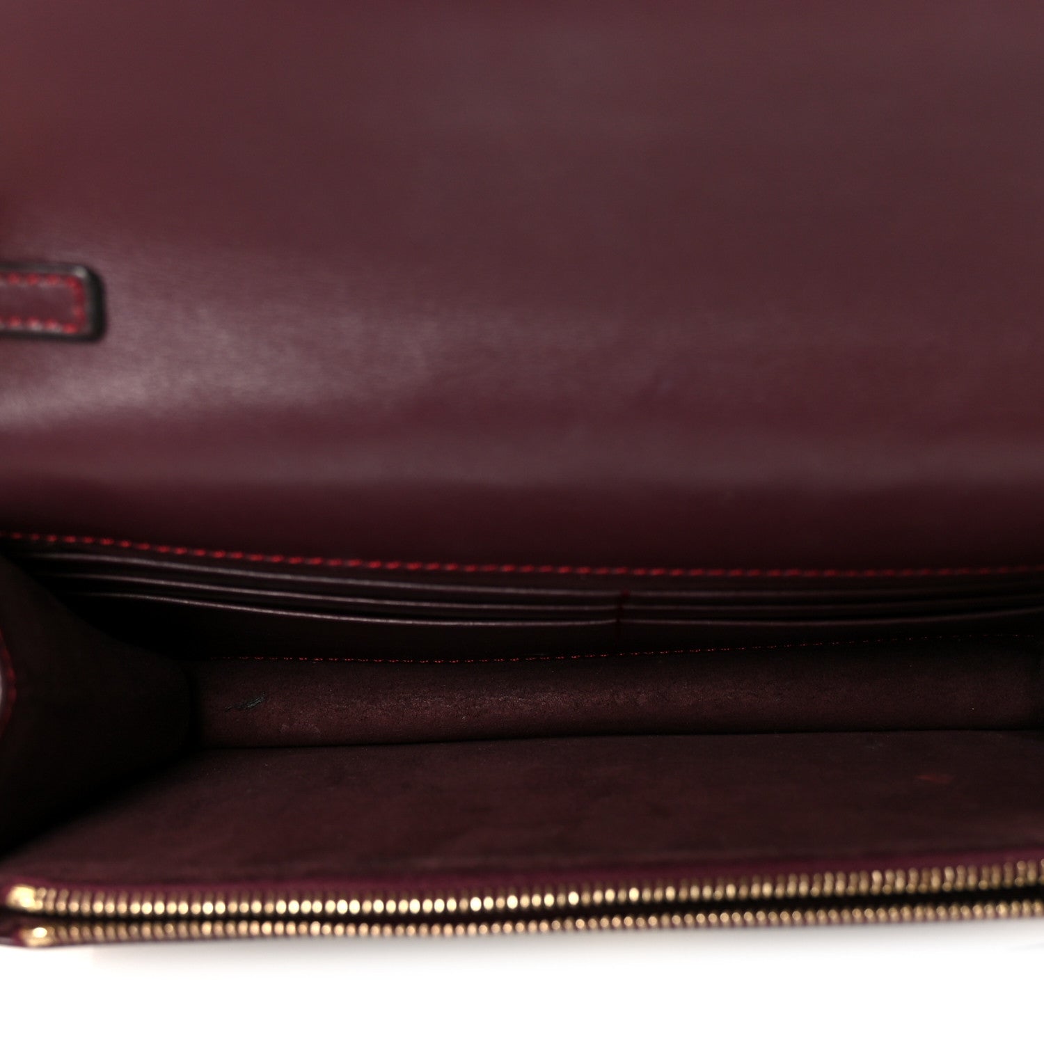 Fendi Shiny Nappa Trapuntata Dotcom Tube Wallet On Chain Bordeaux 5 of 13