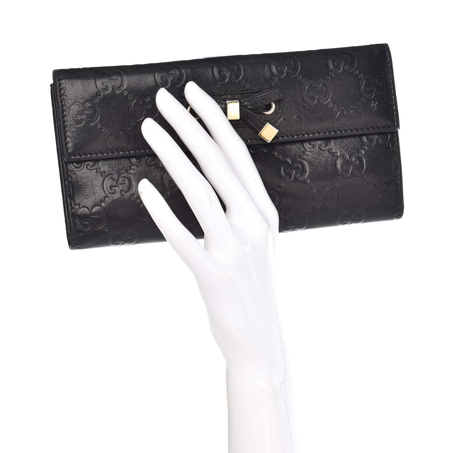 Gucci Guccissima Princy Continental Wallet Black 2 of 16