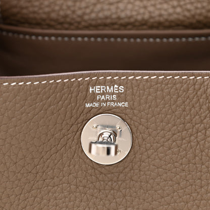 Hermes Taurillon Clemence Mini Lindy 20 Etoupe 6 of 11