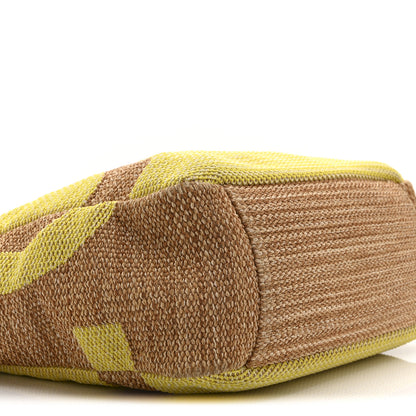 Chanel Mixed Fibers Large Shopping Bag Yellow Brown 9 of 11
