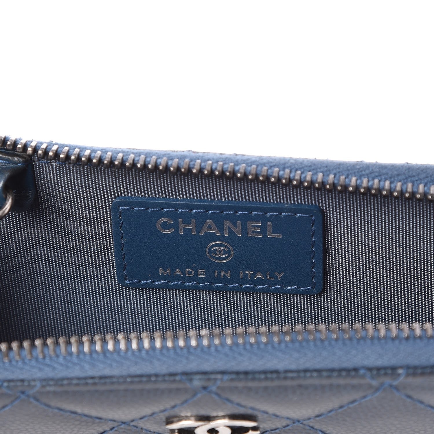 Chanel Caviar Quilted Key Holder Case Blue 6 of 16