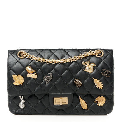 Chanel Aged Calfskin Lucky Charms 2.55 Reissue 225 Flap Black 1 of 12