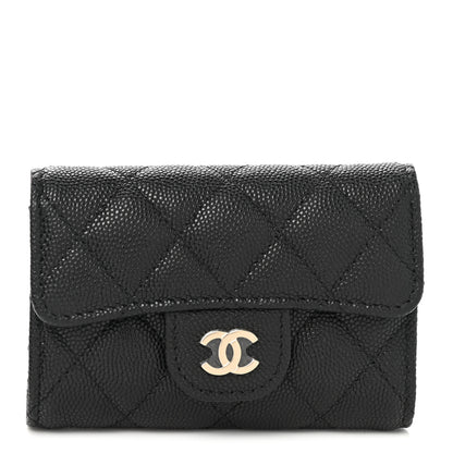 Chanel Caviar Quilted Classic 4 Key Holder Wallet Black 1 of 9