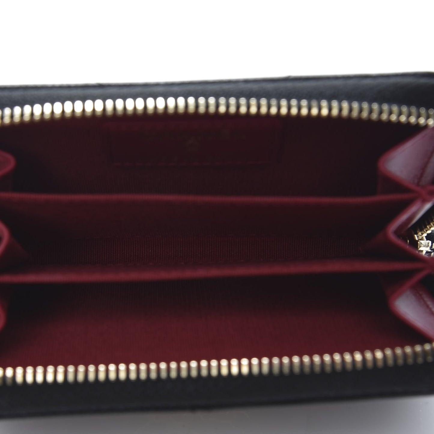 Lambskin Quilted Chanel 19 Zip Around Coin Purse Wallet Black