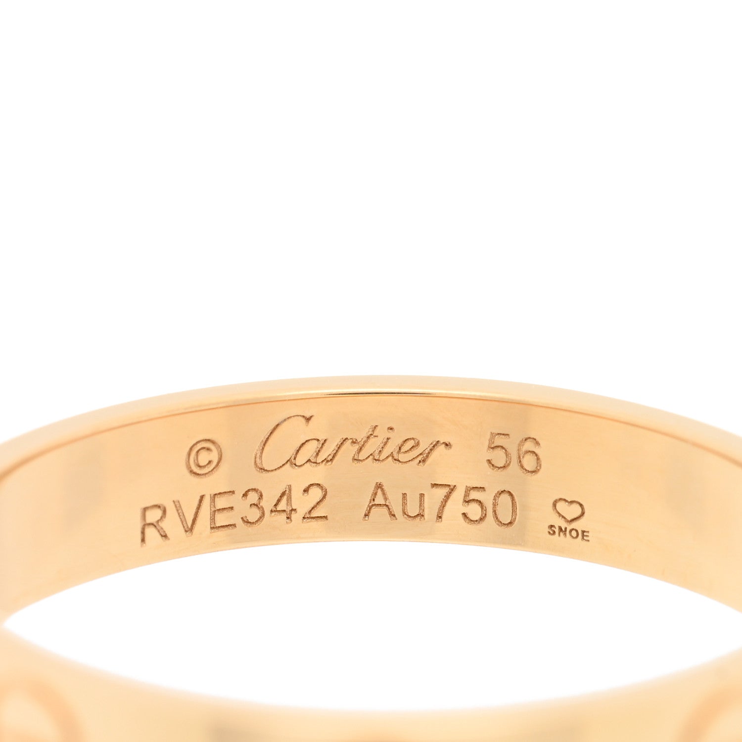Cartier 18K Yellow Gold 3.5mm LOVE Wedding Band Ring 56 7.5 3 of 5