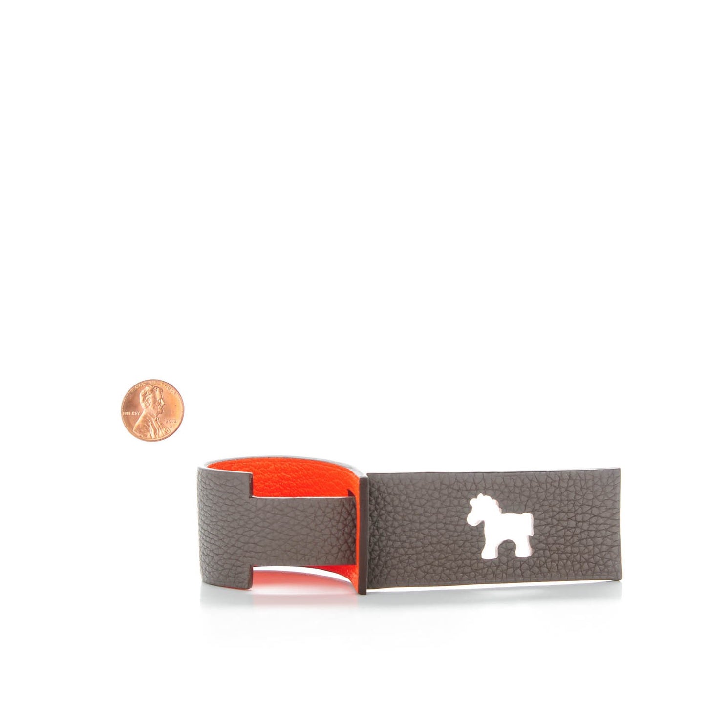 Togo Chevre Mysore Petit H Luggage Tag Etain Feu
