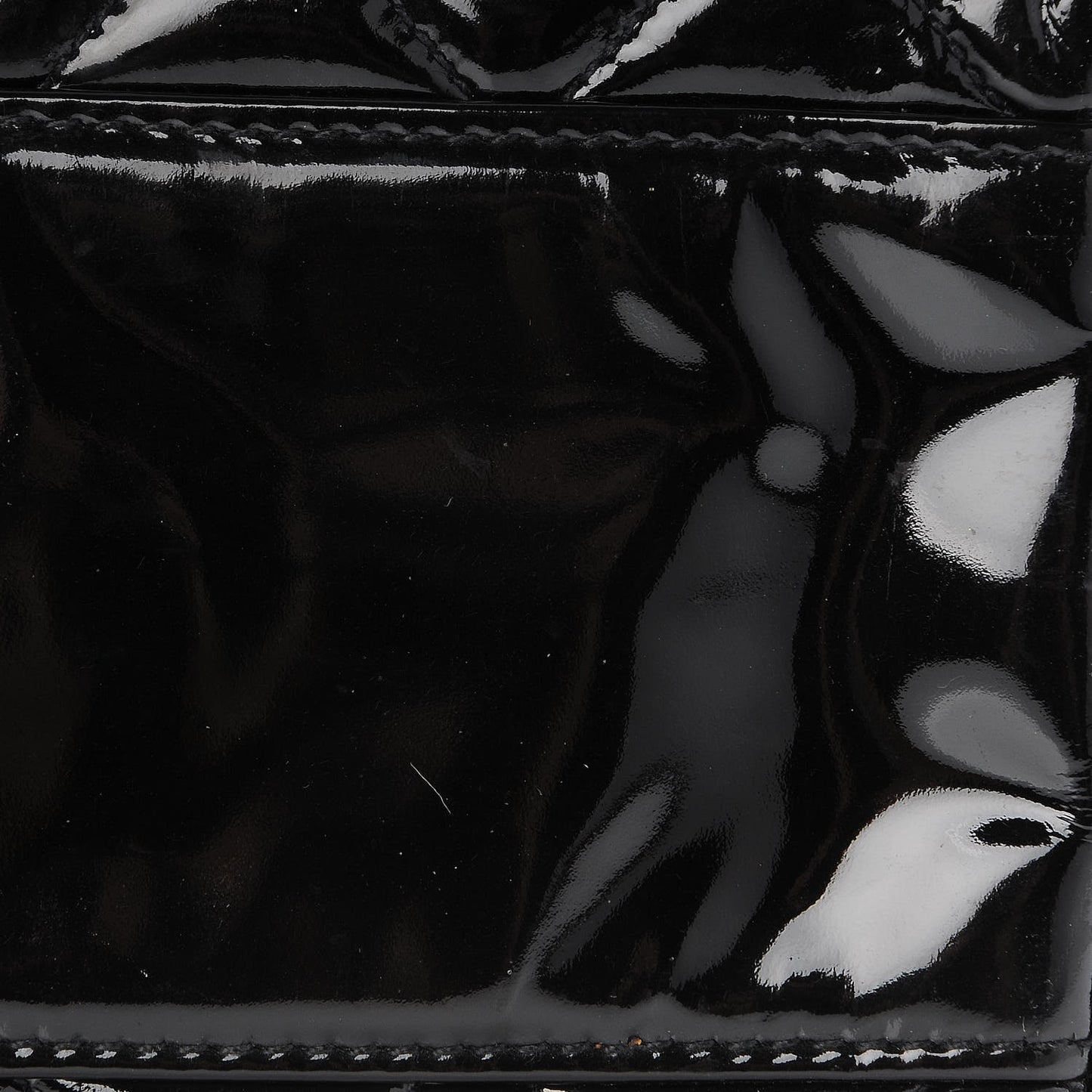 Patent Quilted Shoulder Bag Black
