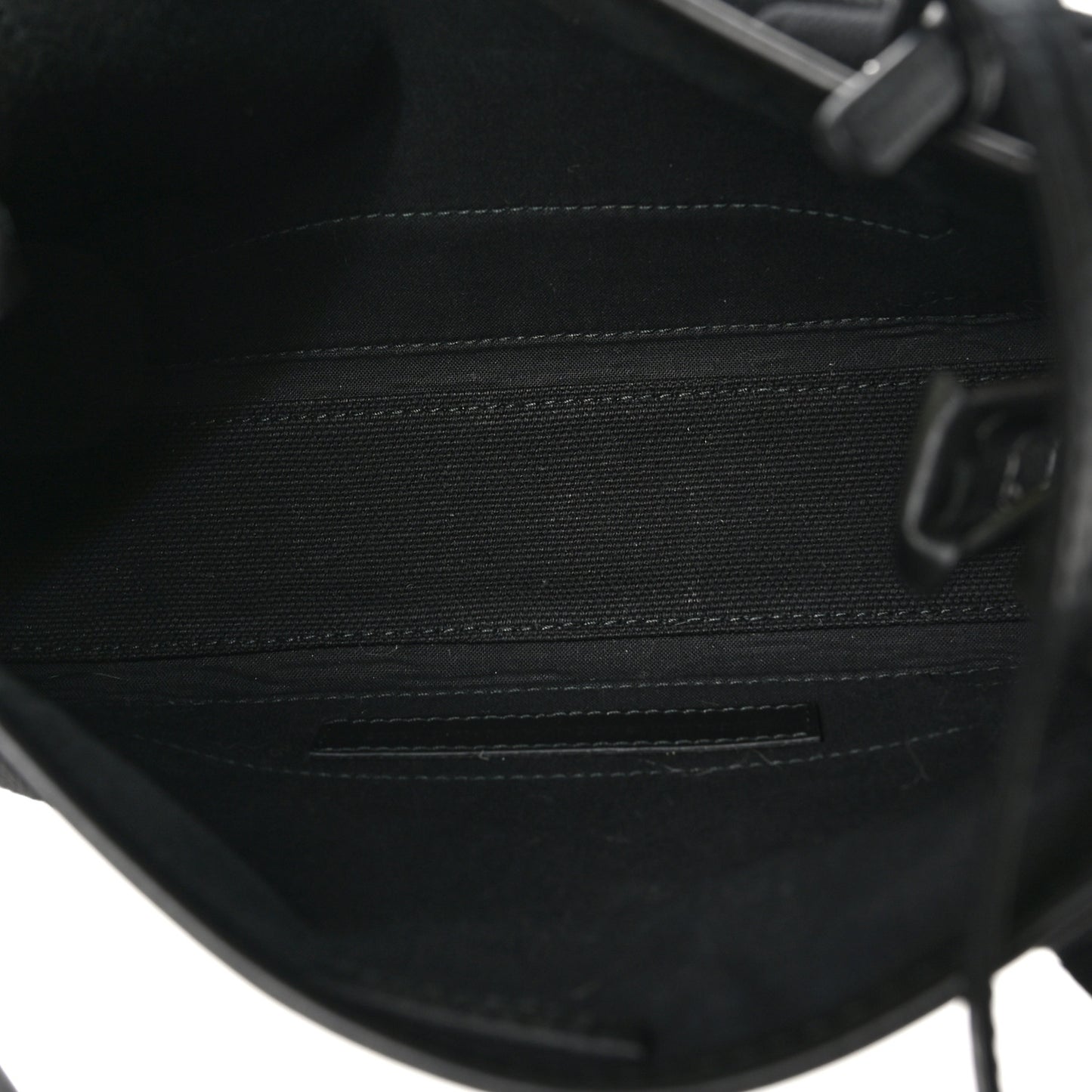 Cotton Canvas Calfskin Logo Print Navy Cabas XS Black White
