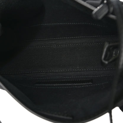 Balenciaga Cotton Canvas Calfskin Logo Print Navy Cabas XS Black White 5 of 11