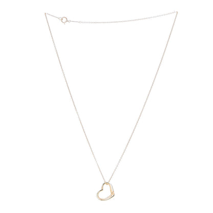 Tiffany 18K Yellow Gold Elsa Peretti Small Open Heart Pendant Necklace 3 of 8