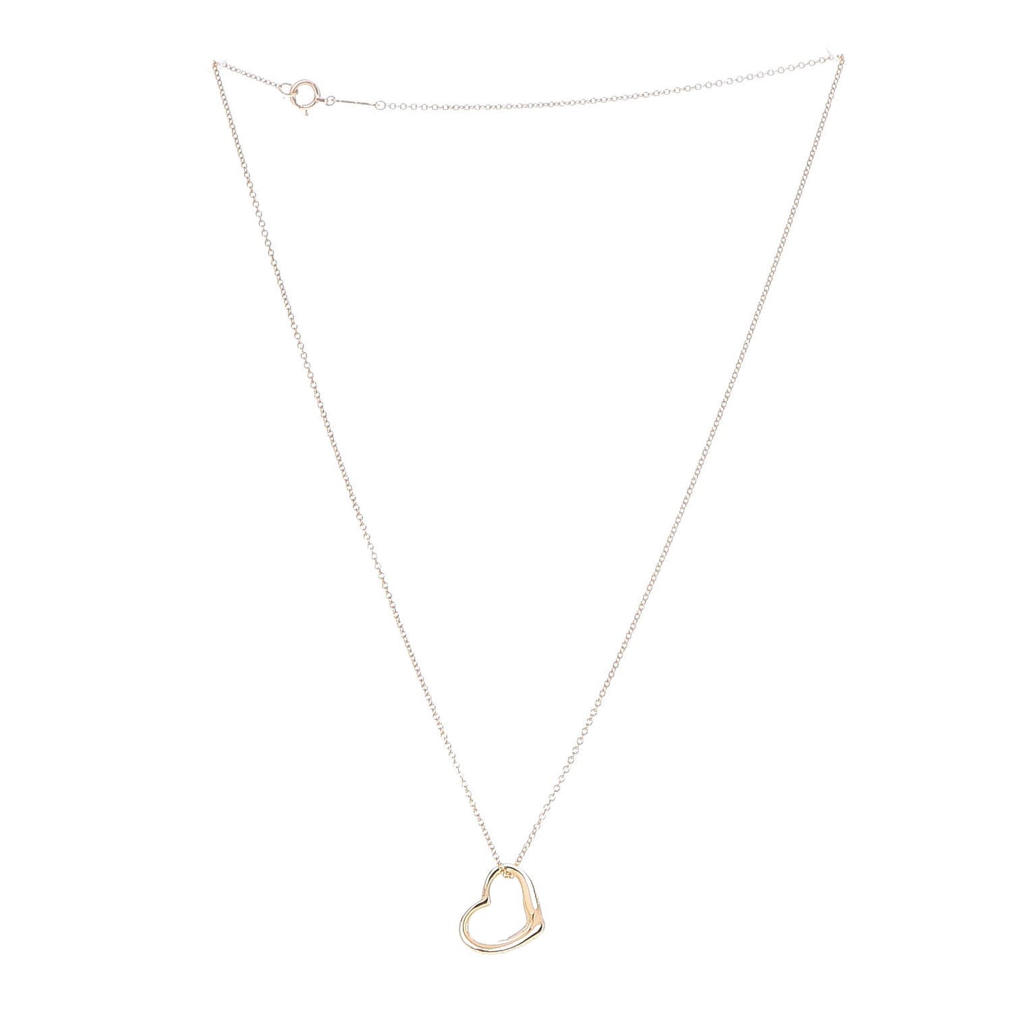 18K Yellow Gold Elsa Peretti Small Open Heart Pendant Necklace