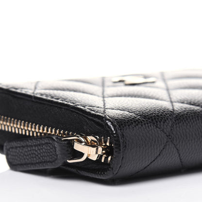 Chanel Caviar Quilted Zip Coin Purse Black 9 of 12